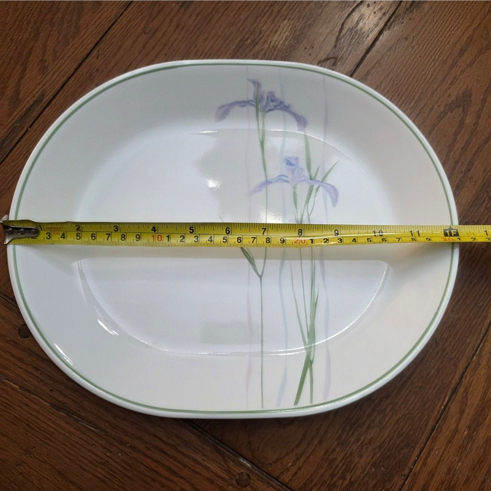 Corelle Shadow Iris 12" Oval Serving Platter Lavender Iris Replacement Plate - Picture 2 of 3